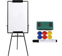 Tableau blanc magnétique - Tableau blanc avec trépied - 70 x 100 cm - Réglable en hauteur - Pliable - Cadre en aluminium - Noir