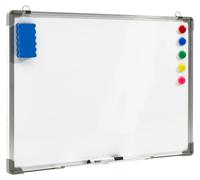 Tableau blanc magnétique - Tableau d'écriture effaçable à sec - Tableau d'affichage - 70 x 50 cm - Surface en acier - Fixation murale - Vert armée