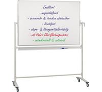 Tableau blanc mobile avec fonction rotative émail antimicrobien 1800x1200mm blanc