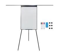 Tableau Blanc Relaxdays, magnétique, réglable en Hauteur, trépied, Cadre en Aluminium, 100 x 70 cm, Noir