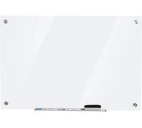 Tableau blanc, verre et ardoise, dimensions 60 x 90 cm, compatible avec les marqueurs effaçables à sec, surface facile à nettoyer, construction durable