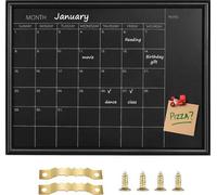 Tableau calendrier, agenda mensuel, 30 x 40 cm, cadre noir, tableau magnétique à craie pour planning/plan scolaire/notes, tableau à suspendre pour bureau, école et maison (YLHB-BK-3040) NL