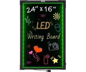 Tableau d'affichage à LED, tableau effaçable lumineux de 61 x 41 cm, panneau de menu à effet néon, tableau à dessin avec 8 marqueurs fluorescents et télécommande, testé selon les normes UL.