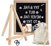 Tableau d'affichage en feutre - Panneau d'affichage pour messages - Décoration et informations - Cadre en bois massif - 25x25 cm - Noir