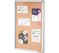 Tableau d'affichage fermé en liège avec cadre en aluminium verrouillable, 36 po x 24 po