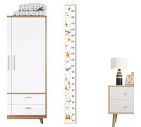 Tableau de croissance en hauteur - Autocollant mural personnalisable | Règle de mesure - Règle de hauteur pour enregistrer la croissance avec structures en pin et toile - Altimètre facile à instal