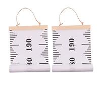 Tableau de Croissance Mural Garçon et Filles 2 Pièces Blanc Bois Canvas | Mesure Suspendue, Décor Mural Simple et Moderne, Waterproof, Facile à Retirer Installer