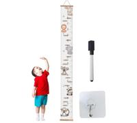 Tableau de croissance pour - Bannière de mesure de la hauteur, décoration de chambre d'enfant, guide de suivi mural en toile, bande de croissance avec cadre en bois, échelle de mesure