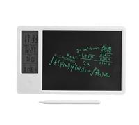 Tableau de Gribouillage électronique, Tablette D'écriture LCD Rechargeable de 10 Pouces, Rappel D'Horloge de Calendrier pour Le Bureau, la Maison, avec Horloge Numérique, (White)