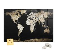 Tableau de Notes Magnétique Mural en Verre Trempé 60x40 Carte du monde