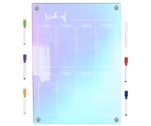 Tableau de Planification Magnétique Acrylique, pour Réfrigérateur | Planning Hebdomadaire, Écriture Fluide, Surface Effaçable à Sec, Portable, Notes et Tâches