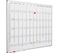 Tableau de planification Softline, profilé 8 mm, format vertical, agenda annuel – avec repères mensuels, quotidiens et numériques – 60 x 90 cm – modèle néerlandais