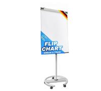 Tableau de présentation avec trépied ou pied à roulettes - Master of Boards® - Tableau blanc inscriptible, effaçable et magnétique - Support de papier pour blocs de différentes tailles