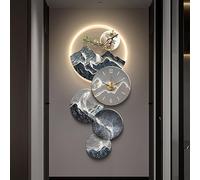 Tableau Décoratif 3d Avec éclairage Led Murale, Horloge Murale Moderne Silencieuse, Décoration Mural Art Lumineux Avec Télécommande, Sculpture à Moderne Peinture Pour Salon style-C 39×19in (100×47cm)