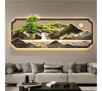 Tableau Décoratif 3D avec Éclairage LED Murale, Peinture Lumineuse Paysage Moderne Relief, Grand Panneau Suspendu Art Lumineux pour Salon, Chambre, Couloir & Entrée,Style Gale C （39.3*15.8in)100*40cm