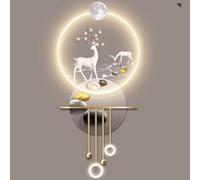 Tableau décoratif mural 3D à suspendre, sculpture murale d'art moderne avec éclairage LED, alimentation secteur, grande sculpture décorative lumineuse à suspendre pour la maison (Style H, 23,6 * 47 po