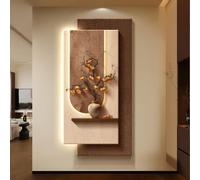 Tableau décoratif mural en grès 3D avec éclairage LED, alimentation secteur
