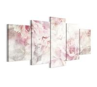 Tableau Decoration Murale - LUMASOUL - 2-3-10-0-2-2-11-5 - Shabby-chic Motif - 5 parties - Rose - 100x50 cm