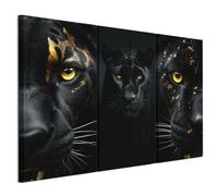 Tableau Decoration Murale - LumaSoul - 7-2-10-0-2-2-10-3 - Moderne - 3 parties - Panthère - 90x60 cm