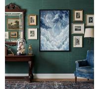 Tableau Decoration Murale Nuages Aquarelle Ciel Étoilé Bleu Toile Peinture Mural Tableaux, Affiche Murale Paysage En Croissant De Rêve Chambre Salon Sans Cadre Tableau Impression Sur Toile 30X40Cm