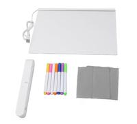 Tableau d'écriture en acrylique LED, bureau lumineux, effaçable à sec avec support, 7 stylos colorés, 2 chiffons d'essuyage L