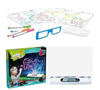 Tableau d'écriture LED 3D fluorescent pour dessin, écriture, comptage