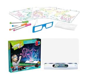 Tableau d'écriture LED 3D fluorescent pour dessin, écriture, comptage