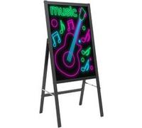Tableau d'écriture LED 40x60 cm - 7 couleurs, 11 modes clignotants - Noir