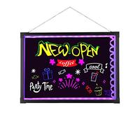 Tableau d'écriture LED - 60 cm x 80 cm - Panneau publicitaire lumineux avec télécommande et 8 stylos néon - Design DIY - Pour café, bar, restaurant, mariage