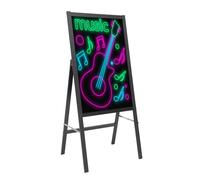 Tableau d'écriture LED sur pied - Tableau publicitaire lumineux avec 7 couleurs lumineuses et 11 modes clignotants - Tableau d'affichage LED - Affichage du menu LED avec télécommande - Effaçable - 40