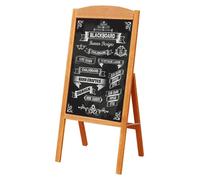 Tableau effaçable à poser, modèle A - FFRF-ZJJ195 - Unilatéral - Plaque de fer émaillée - Cadre en bois - Pliable - Modèle mobile sur pieds - Bois naturel