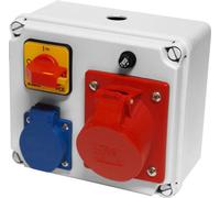 Tableau électrique fixe en plastique type "Koło" entrée M25 sortie 32/5 GSx fusible tubulaire + 32A 0-1 IP44 disjoncteur