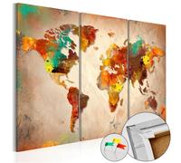 Tableau en Liège Carte du Monde - Painted World 60 x 90 cm