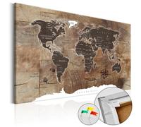 Tableau en Liège ""Carte du Monde - Wooden Mosaic"" 80 x 120 cm