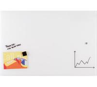 Tableau en verre design FRANKEN, 1.000 x 650 mm, blanc purá