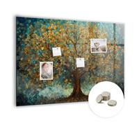 Tableau en verre magnétique Inclus 5 aimants 70x100 Déco murale originale Arbre mosaïque Tulup