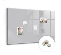 Tableau en verre magnétique Set avec 5 aimants 90x60 Décoration murale moderne couleur gris clair Tulup