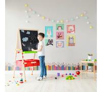 Tableau Évolutif Chevalet Enfant En Bois Multifonction 3 En 1 Avec Rangement Rouge Fille Garçon Mixte Teamson Kids Tk-Fb028r