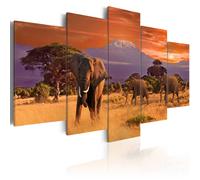 Tableau Imprimé Afrique : éléphants 100 x 200 cm