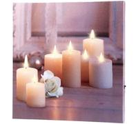 Tableau lumineux à LED - INFACTORY - Rose et bougies - 30 cm - Scandinave - Moderne