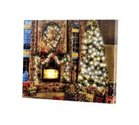 Infactory Tableau lumineux à LED lumière vacillante "Magie de Noël" 40 x 30 cm