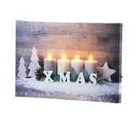 : Tableau lumineux Bougies de Noël 30 x 20 cm