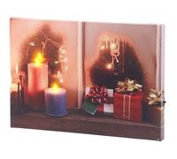 Tableau lumineux - INFACTORY - Une fenêtre à Noël - Vintage - 30 x 20 cm - Décoration murale