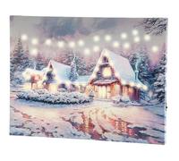 Infactory Tableau lumineux "Village sous la neige" 40 x 30 cm