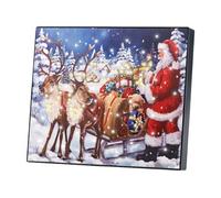 : Tableau lumineux Père Noël et son traîneau 28 x 23 cm