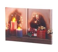 Infactory Tableau lumineux "Une fenêtre à Noël" 30 x 20 cm