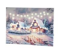 : Tableau lumineux Village sous la neige 40 x 30 cm