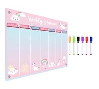 Tableau Magnétique Acrylique Effaçable Hebdomadaire pour Réfrigérateur | Écriture Fluide, Réutilisable, Format Portable, pour Planning, Notes, Courses, Organisation Quotidienne