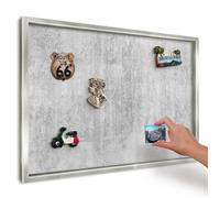 Tableau magnétique avec motif, Tableau décoration murale, Cadre argenté 60x40 Texture grise DecorTapis