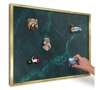 Tableau magnétique avec motif, Tableau décoration murale, Cadre doré 70x50 Profondeur verte DecorTapis